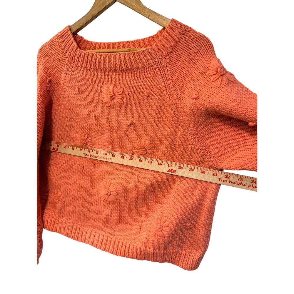Free People x Tach Clothing M Jana Sweater 100% Wool Handmade Knit Coral Pink - Picture 10 of 11